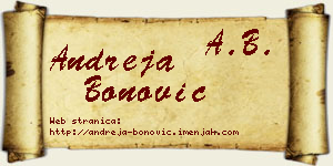 Andreja Bonović vizit kartica
